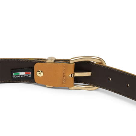 Lancaster Smooth Vachetta Leather Belt for Women 601-024 Camel M