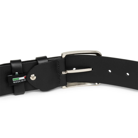 Lancaster Vegetable Tanned Leather Belt for Men 601-12 Black L