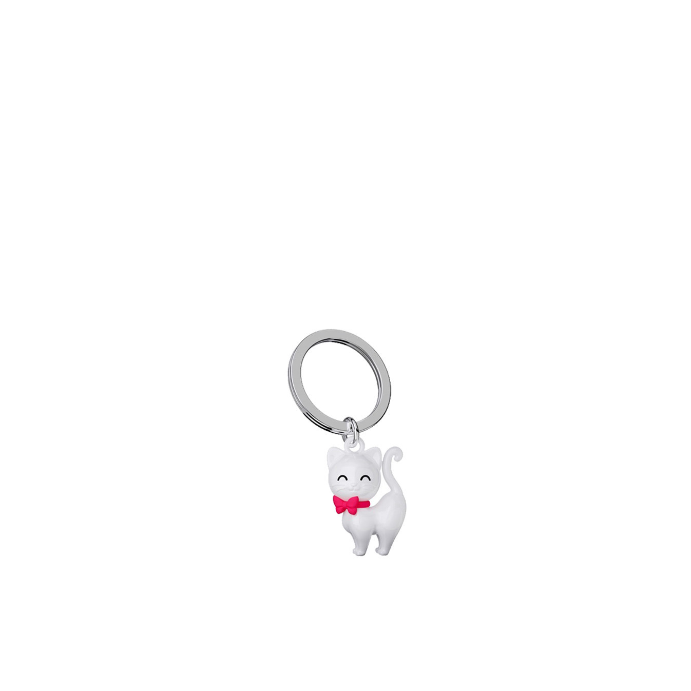 Metalmorphose White Cat Keychain