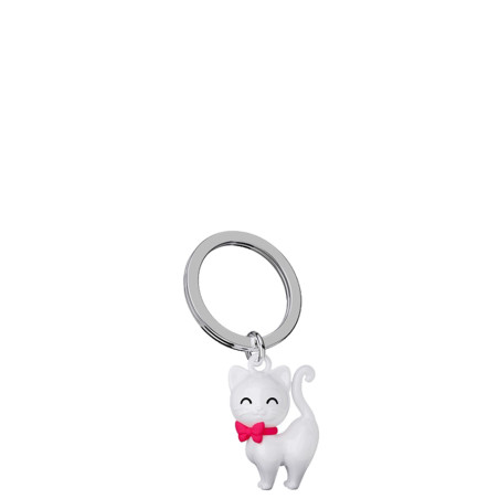 Metalmorphose White Cat Keychain