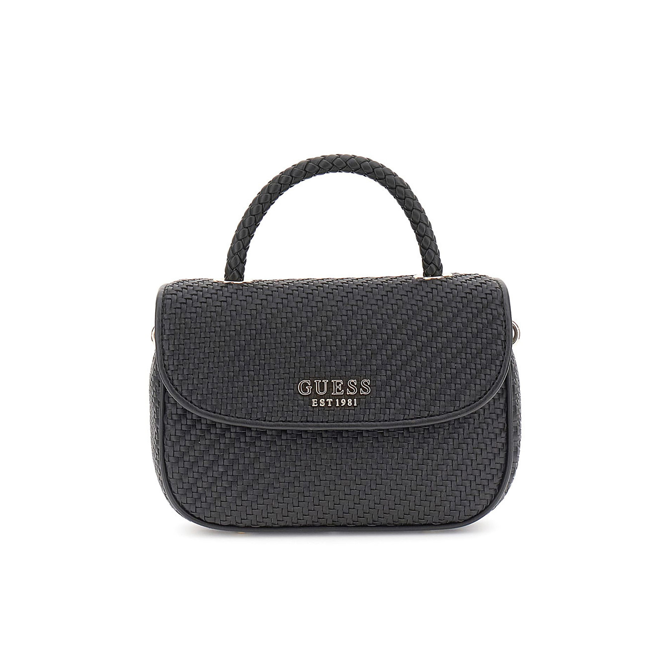 Guess Mirema Small Woven Handbag Black