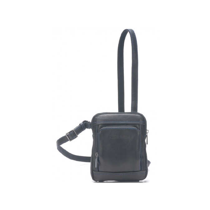 Arthur & Aston Chic & Casual Sac Porté travers Homme 1589-07 Noir fil Bleu