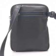 Arthur & Aston Chic & Casual Sac Porté travers Homme 1589-07 Noir fil Bleu