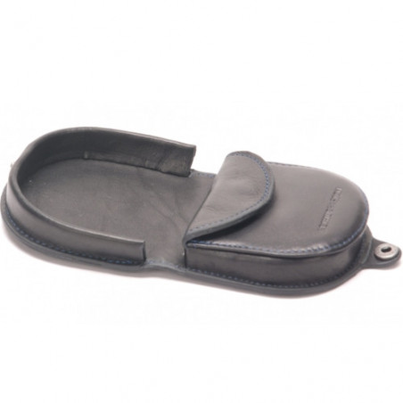Arthur & Aston Chic & Casual Porte-Monnaie Fer à Cheval Noir fil Bleu ouvert
