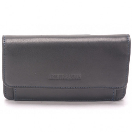 Arthur et Aston Porte monnaie 15cm porte papiers Ceinture Noir fil Bleu