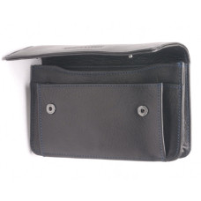 Arthur et Aston Porte monnaie 15cm porte papiers Ceinture Noir fil Bleu OUVERT