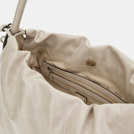 Guess Amys Sac A Main SIT Beige ouvert