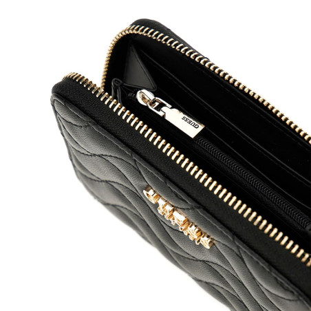 Guess Melisandra Portefeuille Medium Zip Black ouvert