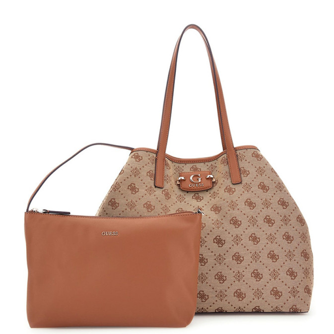 Guess Neda Shopping Bag and Pouch M 2 in 1 Latte Logo