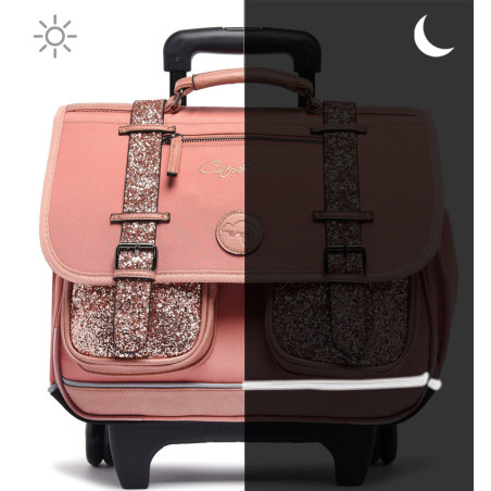 Caméléon Vintage Fantasy Girl Cartable A Roulettes 38cm Glossy Pink nuit
