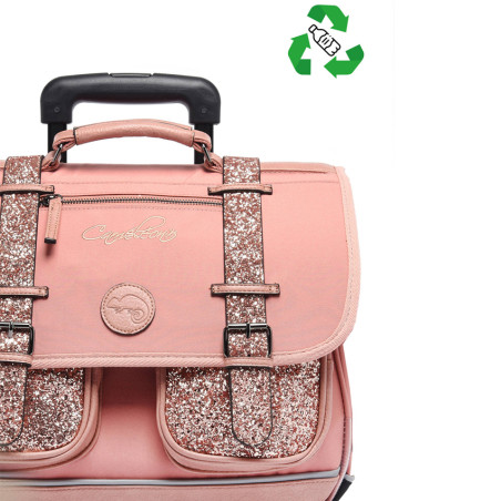 Caméléon Vintage Fantasy Girl Cartable A Roulettes 38cm Glossy Pink face