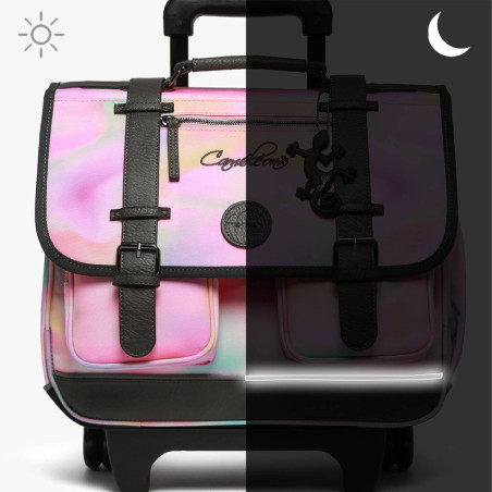 Camaleon Vintage Fantasy Wheeled Backpack 38cm Pink Tie And Day