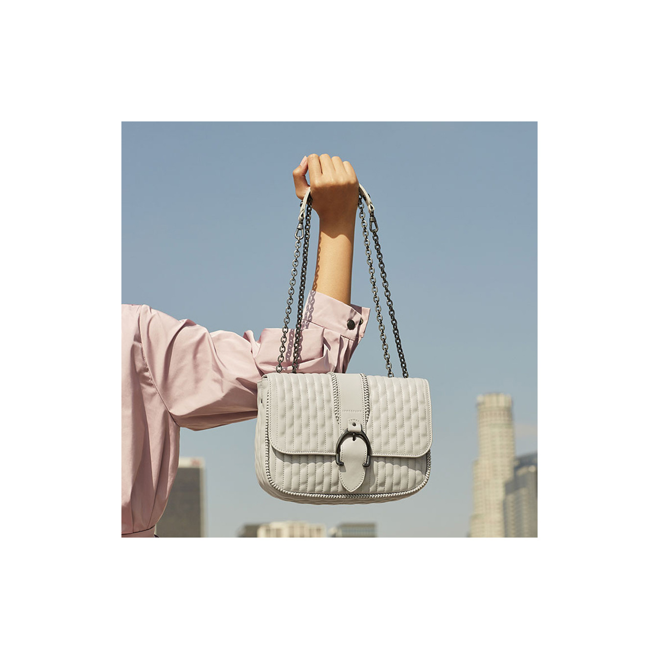Longchamp Amazone Crossbody Quilted Bag Chalk