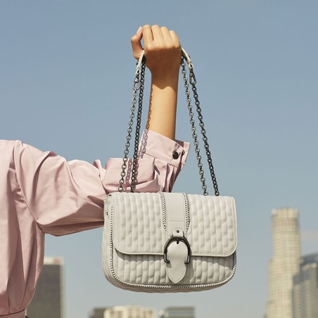 Longchamp Amazone Crossbody Quilted Bag Chalk