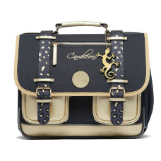 Caméléon Vintage Fantasy Girl School Bag 35cm Navy Leopard Gold