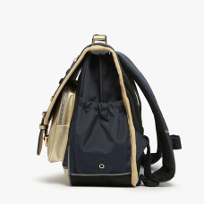 Caméléon Vintage Fantasy Girl School Bag 38cm Navy Gold Leopard