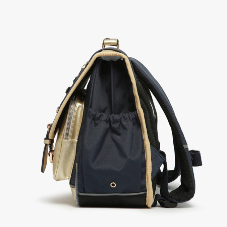 Caméléon Vintage Fantasy Girl Cartable 38cm Navy Gold Léopard copte