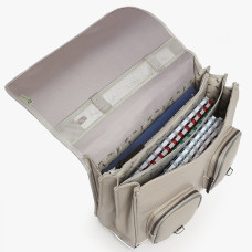 Caméléon Vintage North School Bag 41cm Light Grey Stripe