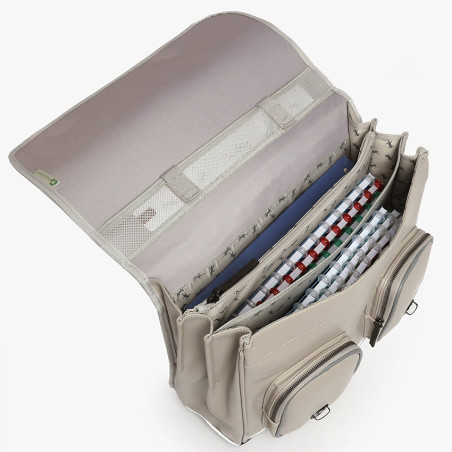 Caméléon Vintage North School Bag 41cm Light Grey Stripe