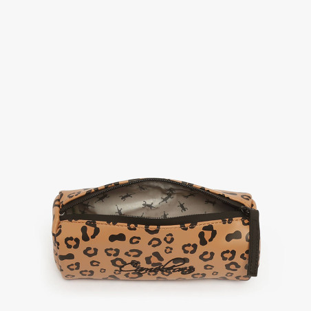 Chameleon Simple Vintage North Tan Leopard Pencil Case