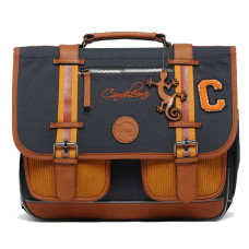 Caméléon Vintage Urban School Bag 38cm Mustard Badges