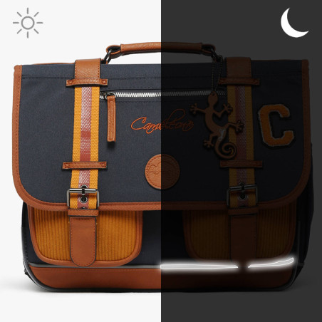 Caméléon Vintage Urban School Bag 38cm Mustard Badges