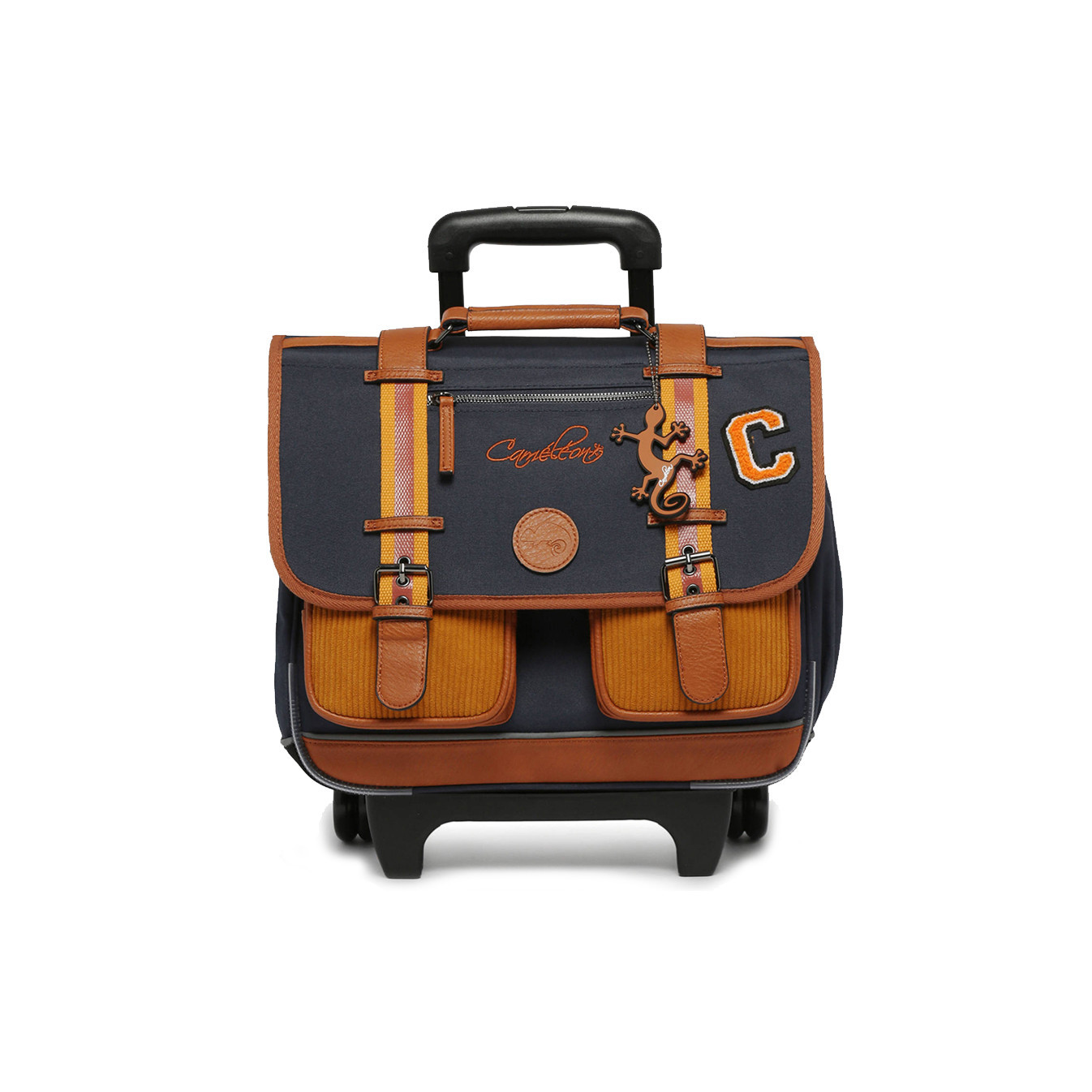 Caméléon Vintage Urban Boy Cartable A Roulettes 38cm Mustard Badge