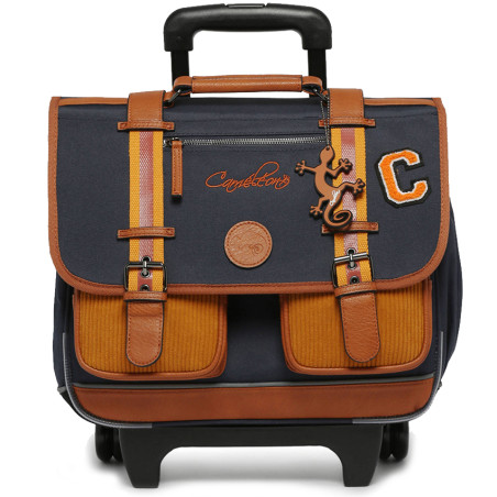 Caméléon Vintage Urban Boy Cartable A Roulettes 38cm Mustard Badge
