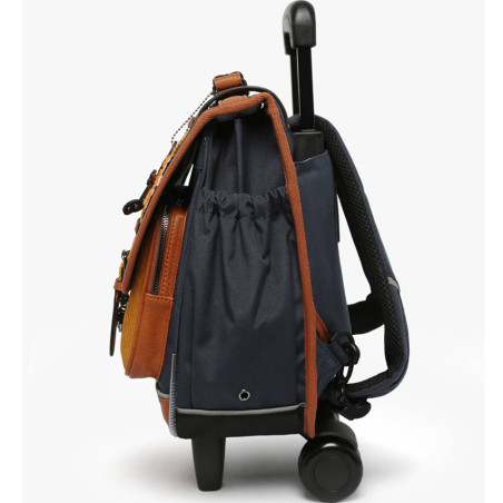 Caméléon Vintage Urban Boy Cartable A Roulettes 38cm Mustard Badge cote