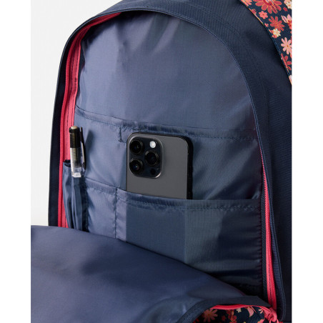 Rip Curl Back To School Sac à Dos Dome et Chou Chou Navy Pink ouvert