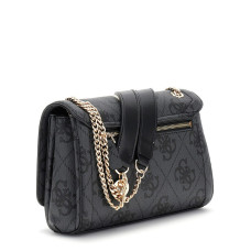 Guess Noelle II Tote Bag with Flap Logo 4G Coal Logo