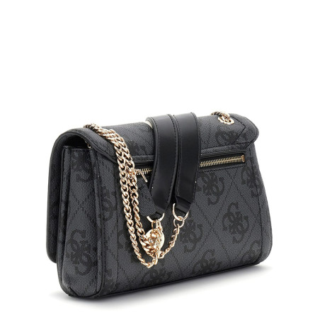 Guess Noelle II Tote Bag with Flap Logo 4G Coal Logo