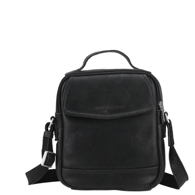 Arthur and Aston Owen Leather M Black Satchel