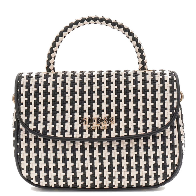 Guess Mirema Small Woven Handbag Black Multi