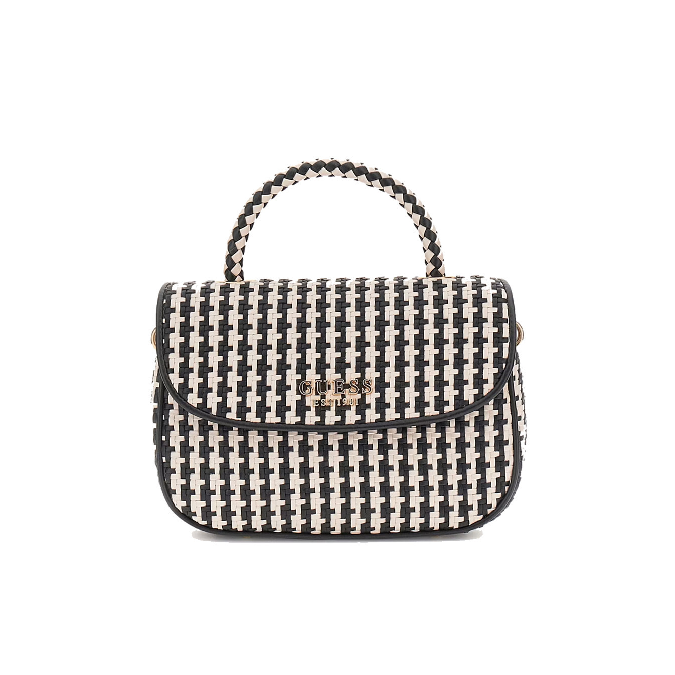 Guess Mirema Small Woven Handbag Black Multi