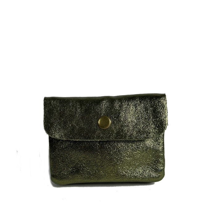 Farfouillette Compact Coin Purse Leather PM Olive
