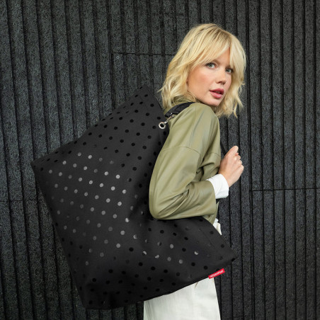 Reisenthel Shopper XL Shoulder Carried Glossy Dots Black
