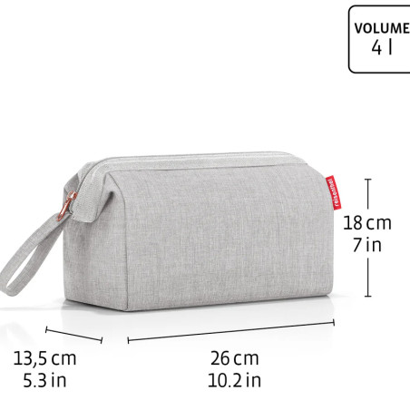 Reisenthel Travelcosmetic Cosmetic Bag Black Harringbone Grey