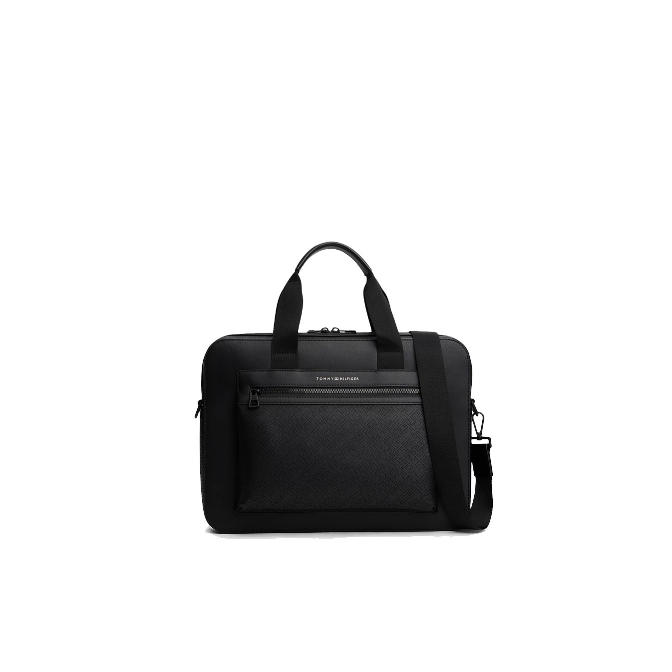 Tommy Hilfiger TH Monogram Laptop Satchel Bds Black