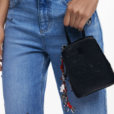 Desigual All Mickey Small Money Bag with Shoulder Strap Black