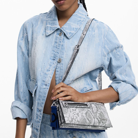 Desigual Delta Nova Sac Porté Epaule Effet Python Azul Oscuro porté épaule