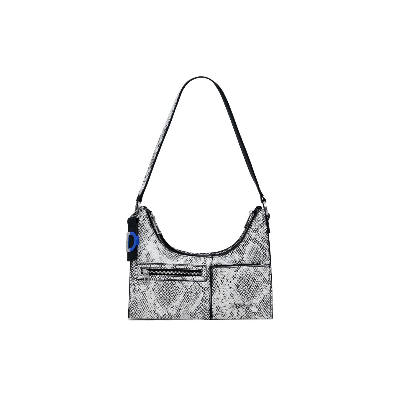 Desigual Delta Vega Petit Sac Baguette Amovible Effet Python Negro