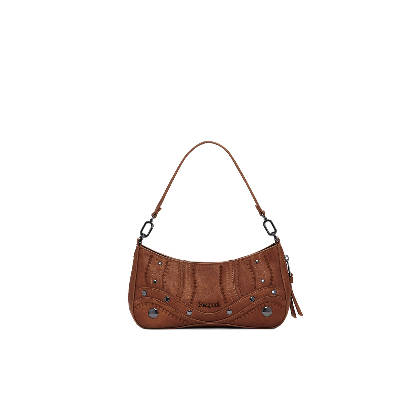 Desigual Embro Patch Petit Sac Baguette Effet Cuir Camel