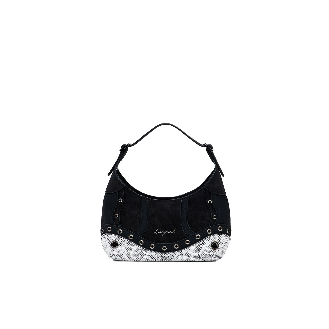Desigual Snake Crossbody Bag Snake Print Black