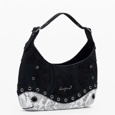 Desigual Snake Crossbody Bag Snake Print Black