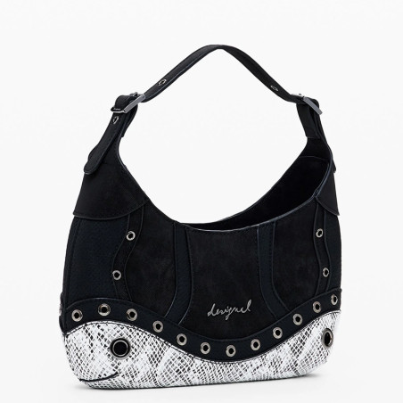 Desigual Snake Crossbody Bag Snake Print Black