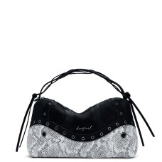 Desigual Snake Handbag M Snake Print Black