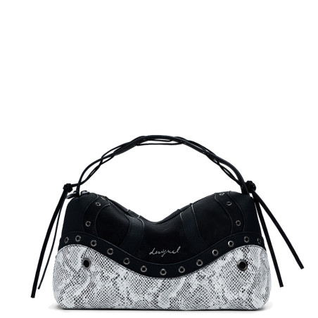 Desigual Snake Handbag M Snake Print Black