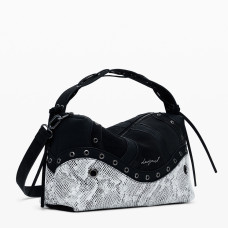 Desigual Snake Handbag M Snake Print Black