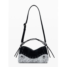 Desigual Snake Handbag M Snake Print Black
